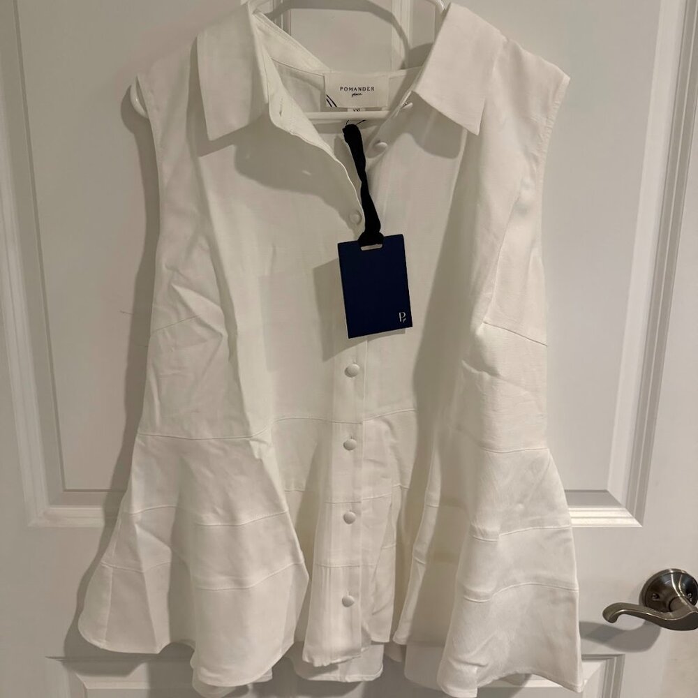 NWT! Tuckernuck White Sleeveless Ashlen Blouse (XXL)